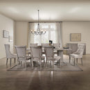 Gabrian Side Chair 2Pc, Two-tone Beige Fabric & Reclaimed Gray Finish Acme