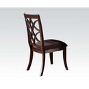 Keenan Side Chair 2Pc, Brown Microfiber & Dark Walnut Finish Acme