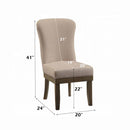 Landon Side Chair 2Pc, Beige Linen & Salvage Brown Finish Acme