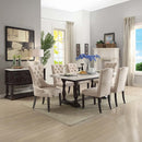 Gerardo Side Chair 2Pc, Beige Linen & Weathered Espresso Finish Acme