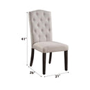 Gerardo Side Chair 2Pc, Beige Linen & Weathered Espresso Finish Acme