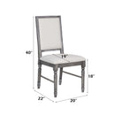 Leventis Side Chair 2Pc, Cream Linen & Weathered Gray Finish Acme