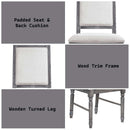 Leventis Side Chair 2Pc, Cream Linen & Weathered Gray Finish Acme