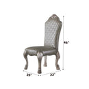Dresden Side Chair 2Pc, Faux Leather &Vintage Bone White Finish Acme