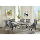 Dekel Side Chair 2Pc, Gray Fabric & Stainless Steel Acme