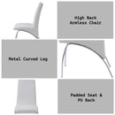 Pervis Side Chair 2Pc, White Faux Leather & Chrome Finish Acme
