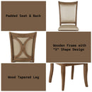 Harald Side Chair 2Pc, Beige Faux Leather & Gray Oak Finish Acme