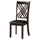Katrien Side Chair 2Pc, Black Faux Leather & Espresso Finish Acme