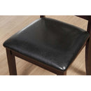 Katrien Side Chair 2Pc, Black Faux Leather & Espresso Finish Acme