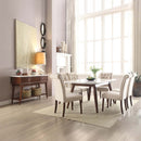 Gasha Side Chair 2Pc, Beige Linen & Walnut Finish Acme
