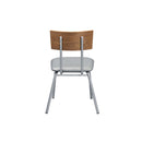 Jurgen Side Chair 2Pc, Gray Faux Leather, Oak & Silver Finish Acme