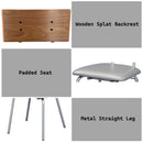 Jurgen Side Chair 2Pc, Gray Faux Leather, Oak & Silver Finish Acme