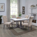Yabeina Side Chair 2Pc, Beige Linen & Gray Finish Acme