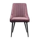 Riley Side Chair 2Pc, Pink Fabric & Black Finish Acme