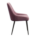 Riley Side Chair 2Pc, Pink Fabric & Black Finish Acme
