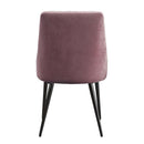 Riley Side Chair 2Pc, Pink Fabric & Black Finish Acme