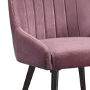 Riley Side Chair 2Pc, Pink Fabric & Black Finish Acme
