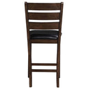 Urbana Counter Height Chair 2Pc, Black Faux Leather & Espresso Finish Acme