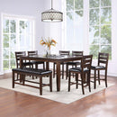 Urbana Counter Height Chair 2Pc, Black Faux Leather & Espresso Finish Acme