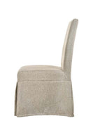 Faustine Side Chair 2Pc, Tan Fabric & Salvaged Light Oak Finish Acme