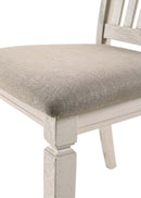 Fedele Side Chair 2Pc, Tan Fabric & Cream Finish Acme