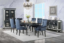 Varian II Side Chair, Dark Navy Velvet & Black Finish Acme