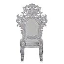 Valkyrie Side Chair 2Pc, Faux Leather & Antique Platinum Finish Acme