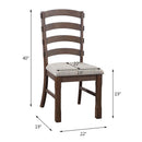 Pascaline Side Chair 2Pc, Gray Fabric, Rustic Brown & Oak Finish Acme