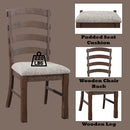 Pascaline Side Chair 2Pc, Gray Fabric, Rustic Brown & Oak Finish Acme