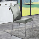 Pagan Side Chair 2Pc, Gray Faux Leather & Chrome Finish Acme