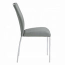 Pagan Side Chair 2Pc, Gray Faux Leather & Chrome Finish Acme