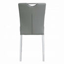 Pagan Side Chair 2Pc, Gray Faux Leather & Chrome Finish Acme
