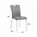 Pagan Side Chair 2Pc, Gray Faux Leather & Chrome Finish Acme