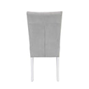 Elizaveta Side Chair 2Pc, Gray Velvet &White  High Gloss Finish Acme