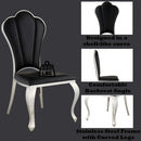 Cyrene Side Chair 2Pc, Black Faux Leather Acme