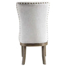 Landon Side Chair 2Pc, Gray Linen & Salvage Gray Finish Acme