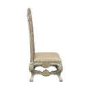 Danae Side Chair 2Pc, Faux Leather , Champagne & Gold Finish Acme