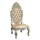 Sorina Side Chair 2Pc, Faux Leather & Antique Gold Finish Acme