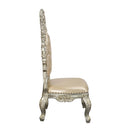 Sorina Side Chair 2Pc, Faux Leather & Antique Gold Finish Acme