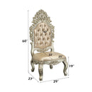 Sorina Side Chair 2Pc, Faux Leather & Antique Gold Finish Acme