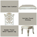 Vendome Side Chair 2Pc, Faux Leather & Antique Pearl Finish Acme