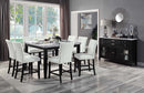 Hussein Counter Height Chair 2Pc, White Faux Leather & Black Finish Acme