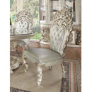 Sandoval Side Chair 2Pc, Beige Faux Leather & Champagne Finish Acme