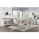 Florian Side Chair 2Pc, Gray Fabric & Antique White Finish Acme