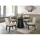 Froja Side Chair 2Pc, Beige Fabric & Black Finish Acme