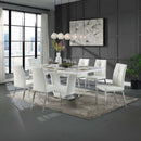 Kamaile Side Chair 2Pc, Beige Faux Leather & Chrome Finish Acme