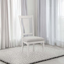 Katia Side Chair 2Pc, Light Gray Linen & Weathered White Finish Acme