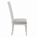 Katia Side Chair 2Pc, Light Gray Linen & Weathered White Finish Acme