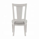 Katia Side Chair 2Pc, Light Gray Linen & Weathered White Finish Acme