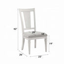 Katia Side Chair 2Pc, Light Gray Linen & Weathered White Finish Acme